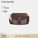 蔻驰（COACH）【品牌直供】女士AMELIA织物配皮单肩斜挎包棕色拼色CU982