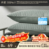 水星家纺枕套纯棉100%全棉防水隔污A类抑菌对枕套枕芯保护套一对装48x74cm