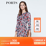 PORTS宝姿商场同款 春夏新品女装圆领花色印花修身连衣裙LN8D223HPP028 黑色印花 M (6)