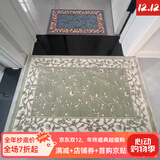 致尚美学欧美式加厚加密地垫 入户门垫脚垫厨房长条垫 卫生间吸水防滑垫 棉麻底-加厚高密【青绿色】 80cm*120cm