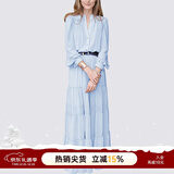 MeetMetro玛依尔法式仙女连衣裙女2025秋新款高端气质纯欲风裙子礼服长裙 浅蓝【现货】 XL
