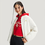 阿迪达斯（adidas）女装棉服 2026春季新款NYR LT PAD JKT 新中式保暖运动休闲棉服 汉玉白/金色 XL