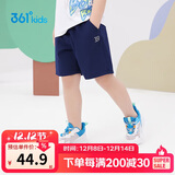 361°儿童短裤夏季男女童3-12岁透气运动裤梭织五分裤 藏青 120