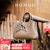 红谷（HONGU）女包单肩包女手提包包牛皮斜挎包丝巾搭配戴妃包生日礼物送女友