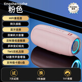 TINGSHENGZHE【柏林之声|更长续航】蓝牙音箱重低音炮家庭户外便携式桌面电脑迷你家用小音响无线插卡高音质 樱花粉【柏林之声|更长续航】 进口双喇叭-低音炮-大音量