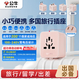 公牛（BULL）2位多国插座畅行世界转换插头/出国旅行出差留学超功率保护插头欧标美标澳标英标GN-L10 绵糖粉