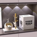 赟娅欢迎回家钥匙收纳玄关摆件轻奢高档客厅入户鞋柜装饰品家居电视柜 玄关装饰收纳组合【3件套A】