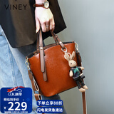 viney包包女包牛皮水桶包轻奢手提单肩斜挎包生日圣诞礼物送女生女友