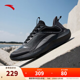 安踏风速丨跑步鞋男冬季轻便减震男士休闲鞋运动鞋子男舒适通勤跑鞋男 【毒刺】碳灰/黑-1 42 (男)