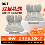 BKT护腰坐垫人体工学坐姿椅久坐神器办公室靠垫冬季腰靠背新年礼物 2支加大灰【热销组合】