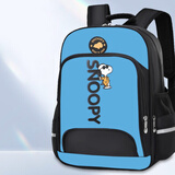 史努比（SNOOPY）儿童书包 男女孩小学生1-3年级轻便卡通高年级双肩背包 浅蓝