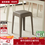 全友家居小方凳子可叠放家用结实耐用软包高脚移动塑料板凳KD 灰色|软垫凳*1