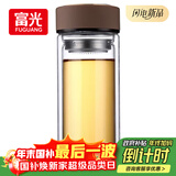 富光 男女士双层玻璃杯 高硼硅玻璃304茶隔水杯子 带茶隔泡茶杯500ml