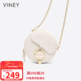 viney牛皮包包女包小众斜挎手机包单肩小圆包生日新年礼物送女生女友