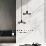 灯筵意式极简床头吊灯高级感轻奢精致可升降主卧房间灯2025新款爆款灯 哑黑色-年轮款-常规款单头-三色变光 【国货大牌 质保十年】