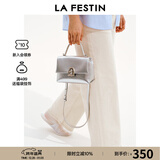 拉菲斯汀小号塌塌手提包包女士2025新款高级感单肩斜挎凯莉包 622010 冰川银-小号 | 质感油蜡皮