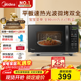 美的（Midea）微波炉烤箱一体机 小型家用20升微波炉  光波加热 钻石背板（M1-L201B）