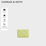 CHARLES&KEITH柔软菱格多卡位短款钱包女生日礼物新年礼物送女友CK6-50770524-2 Butter黄油色 XXS
