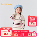 巴拉巴拉童装儿童毛衣男童针织衫女童毛衫秋装冬宝宝衣服卡通萌趣 白红色调00416 90 cm