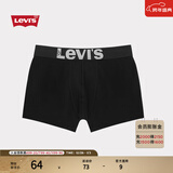 Levi's【商场同款】李维斯男士时尚经典LOGO织花黑色平角单条装 黑色 M