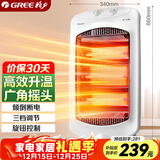 格力（GREE）小太阳取暖器家用办公室远红外电暖器速热防烫摇头节能暗光电暖气取暖炉 NSD-12-WG