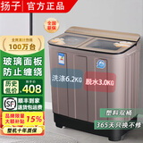 扬子洗衣机半自动大容量家用双桶双缸洗衣机脱水双筒 6.2公斤玻璃面板-小型款