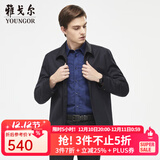 雅戈尔（YOUNGOR）单夹克男翻领单茄克时尚商务休闲男士上衣外套 VJJK429964FQA藏青色 L 175/96A