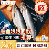 缤鲜 嗒莎熊俄式熏鱼整条鲱鱼 冷熏生熏鱼姐同款咸鱼整条即食顺丰包邮 含鱼籽冷熏鲱鱼220g左右*2条【净重】