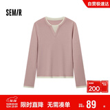 森马（Semir）森马毛衣女短款假两件含羊毛针织衫24冬新款保暖内搭109724107015