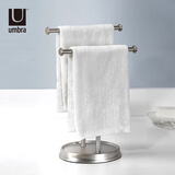 Umbra抹布架毛巾架厨房桌面立式卫生间洗漱台置物架毛巾挂架高档简约 镍色