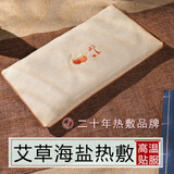 芝竹堂盐袋热敷包微波炉海盐艾草热敷包肚子腰部热敷袋艾灸盐包盐袋子 霁月白-中长热敷包（艾草型）