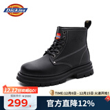 Dickies马丁靴女6孔春季新款短靴 经典光面平底英伦风女靴秋冬新款 28黑色 38