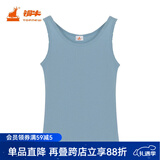 铜牛【商场同款】精梳棉罗纹窄肩女背心基础款花边打底衫女VB012 浅蓝 L (170/95)