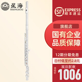 星海（XINGHAI INSTRUMENT）长笛镀银C调16键闭孔曲列E键长笛子专业院校考级长笛乐器 16孔C调白铜初学款YH-121（无E键）
