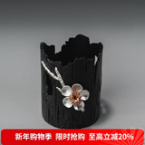 容山堂 纯锡茶漏茶托架套装 茶隔泡茶过滤器公道茶叶过滤网功夫茶具配件 梅花款锡合金托架