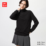 优衣库女装HEATTECH摇粒绒两翻领套头衫/长袖479608 09 黑色 XL /165/92A