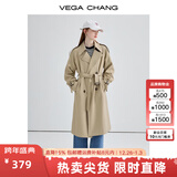 VEGA CHANG风衣女中长款2026春季知识分子大衣小个子英伦风外套 摩卡棕 S