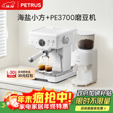 柏翠(petrus)咖啡机意式浓缩家用小型半自动蒸汽打奶泡 海盐小方PE3833+PE3700