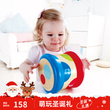 Hape儿童音乐玩具 木质麦克风扩音话筒音乐鼓竖笛  男女孩儿童礼物 滚滚乐重力感应电子音乐鼓 6M-3Y