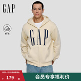 GAP男女装2025秋季新款logo印花抓绒宽松运动连帽衫卫衣786920 米色 M (170/92A)亚洲尺码【偏大,建议拍小一码】