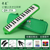 奇美【免费刻字】口风琴37键32键学生用儿童初学成人专业演奏教学41键 37键小天才绿色【EVA轻便硬盒】+备用吹管