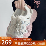 骆驼（CAMEL）丑萌登山鞋女时尚撞色户外休闲鞋 L24M076602 米/银/粉 37