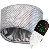 天星加热帽头发护理发膜蒸汽蒸发帽电热帽子家用女烫发染发焗油帽专用 炫彩银 数字智能