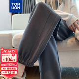 唐狮（TonLion）2024女束脚显瘦休闲侧拼卫裤WP 无绒款/深灰 XL 