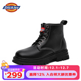 Dickies马丁靴女6孔春季新款短靴 经典光面平底英伦风女靴秋冬新款 黑色 36
