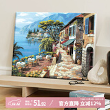 好久不见数字油画diy风景花卉手绘油画填色客厅装饰画儿童手工画挂画