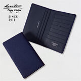 花虎（HANATORA）日式长款钱包卡包真皮牛皮商务男士女士新款高端大容量情人节礼物 深蓝