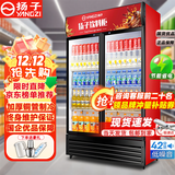 扬子（YANGZI）展示柜冷藏大容量饮料啤酒保鲜柜立式冰柜商用超市玻璃门上下机直风冷 双门下机丨循环速冷【风直冷】 【铜管制冷】【东贝压缩机】