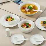 斯凯绨（Sky Top）碗盘碟陶瓷餐具套装骨瓷纯白家用乔迁礼盒包装6人份28头