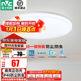 雷士（NVC）阳台灯卧室灯吸顶灯灯具灯饰厨房灯LED照明灯现代简约灯饰卫生间 如雪白 24瓦 正白光 IP40防虫